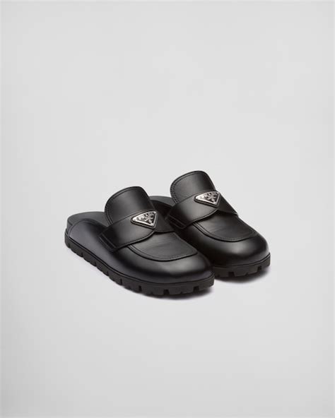 prada mule womens|prada leather logo mules 40.5.